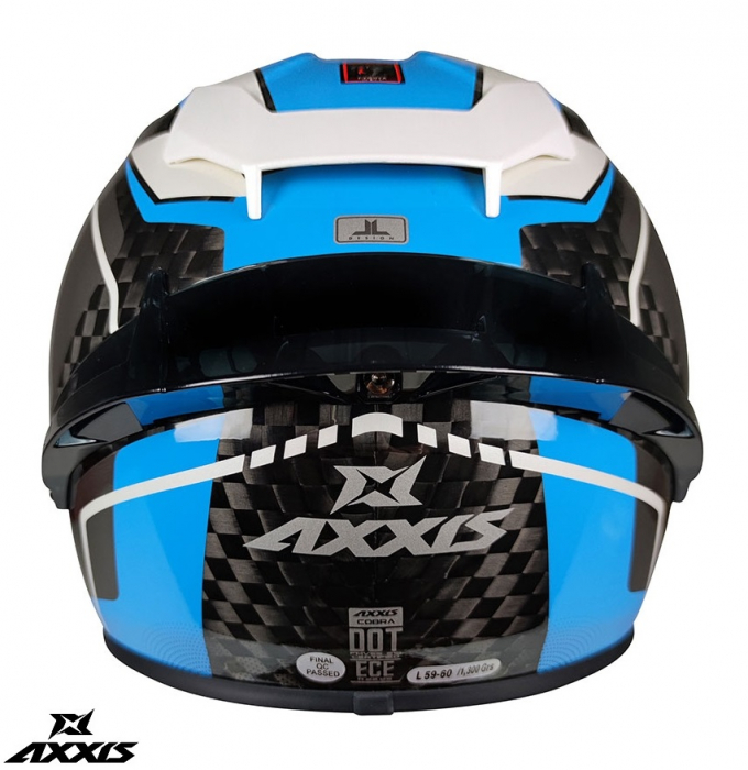 Casca integrala Axxis Cobra Rage A0 alb/albastru lucios carbon – 100% carbon [6]