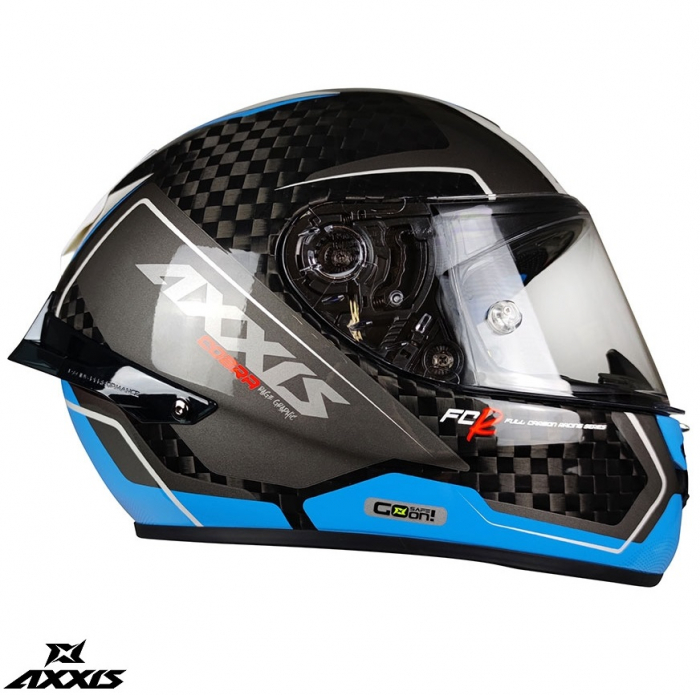 Casca integrala Axxis Cobra Rage A0 alb/albastru lucios carbon – 100% carbon [4]