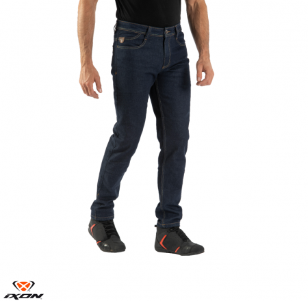 Echipamente Strada - Blugi (jeans) moto barbati Ixon model Kevin culoare: albastru inchis (Cordura® Denim)