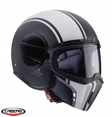 Casti moto - Casca Caberg model Ghost Legend negru/alb mat – fibra de sticla