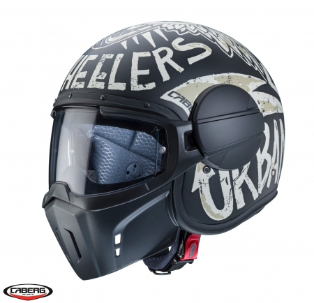 Casti moto - Casca Caberg model Ghost Nuke D5 negru/gri mat – fibra de sticla