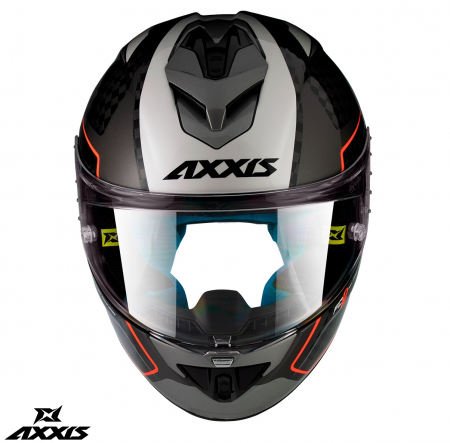 Casca integrala Axxis Cobra Rage A0 alb/albastru lucios carbon – 100% carbon [1]