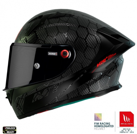 Casti integrale - Casca integrala MT KRE+ S Carbon negru A11 negru lucios – 100% carbon – FIM approved – omologare noua ECE 22.06