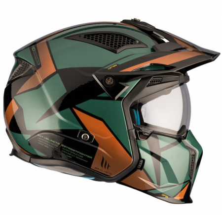 Casca MT Streetfighter SV S P1R A9 verde lucios (ochelari soare integrati) – masca (protectie) barbie si cozoroc detasabile – omologare noua ECE 22.06 [3]