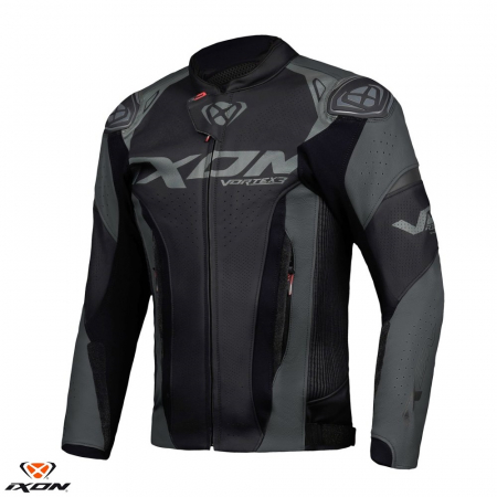 Echipamente Strada - Geaca (jacheta) motociclete barbati piele Racing Ixon vara model Vortex 3 MS culoare: negru