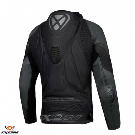 Geaca (jacheta) motociclete barbati piele Racing Ixon vara model Vortex 3 MS culoare: negru [1]
