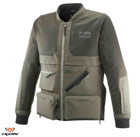 Geaca (jacheta) motociclete barbati Touring/Adventure Ixon All season model Etna MS culoare: khaki/negru – concept modular (geaca laminata; waterproof si pe exterior) [2]