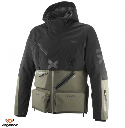 Echipamente Strada - Geaca (jacheta) motociclete barbati Touring/Adventure Ixon All season model Etna MS culoare: khaki/negru – concept modular (geaca laminata; waterproof si pe exterior)