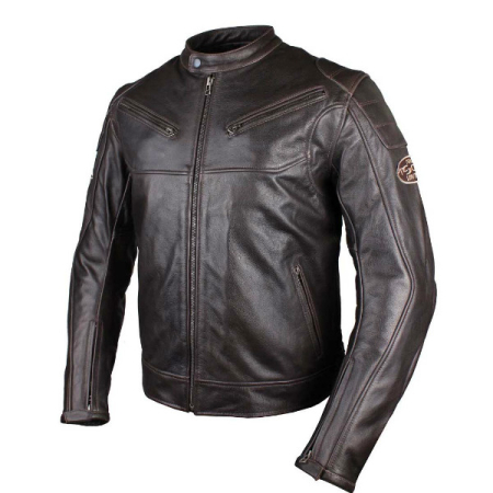 Geaca moto piele Tschul Vintage brown [1]