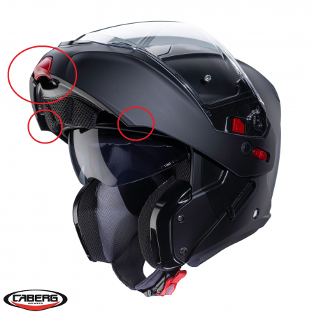 Casti moto - Kit mecanism deschidere + prinderi laterale mandibula rabatabila casca modulabila (flip-up) Caberg model Horus – Horux X