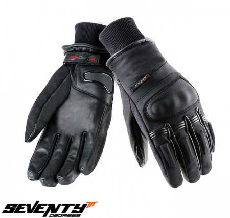 Manusi moto - Manusi barbati iarna Seventy model SD-C9 negru – WinterTex – degete tactile