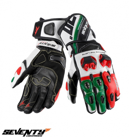 Manusi moto - Manusi barbati racing vara Seventy model SD-R12 negru/rosu/verde