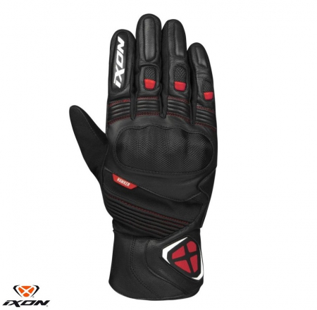 Manusi moto - Manusi barbati Roadster iarna piele Ixon model Pro Hawker MS culoare: negru/rosu – degete tactile (100% waterproof + protectie termica)