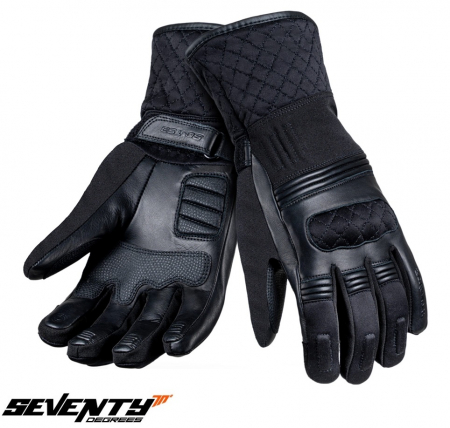Manusi moto - Manusi femei (dama) piele Touring iarna Seventy model SD-T53 negru
