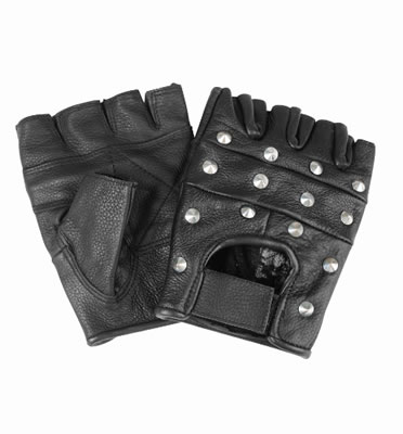 Manusi moto - Manusi piele naturala fara degete cu tinte