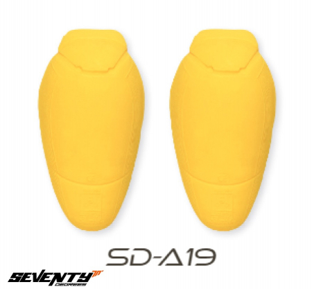 Echipamente Strada - Set protectii genunchi Seventy model SD-A19 – culoare: galben – (set 2 bucati) – compatibile cu blugii moto Seventy