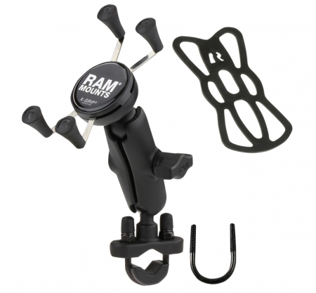 Suporturi si incarcatoare telefon - Suport telefon mobil (Iphone Max, Samsung Galaxy + / Note etc) cu montaj pe ghidon RAM Mount X-Grip – pentru telefoane cu diagonala mare