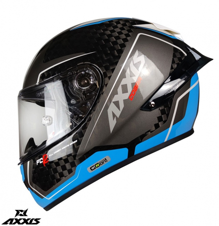 Casca integrala Axxis Cobra Rage A0 alb/albastru lucios carbon – 100% carbon [2]