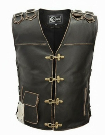 Veste moto - Vesta piele Lynx Viking rub-off