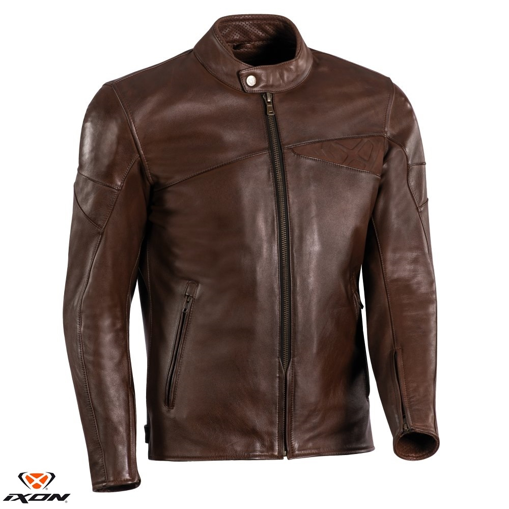 Geaca (jacheta) motociclete barbati piele Urban Heritage Ixon All season model Cranky MS L, Maro