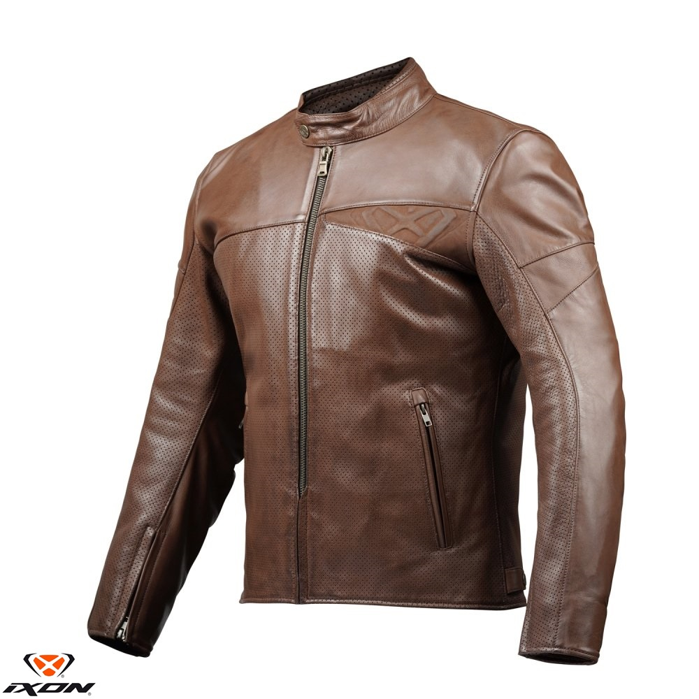 Geaca (jacheta) motociclete barbati piele Urban Heritage Ixon vara model Cranky Air MS S, Maro