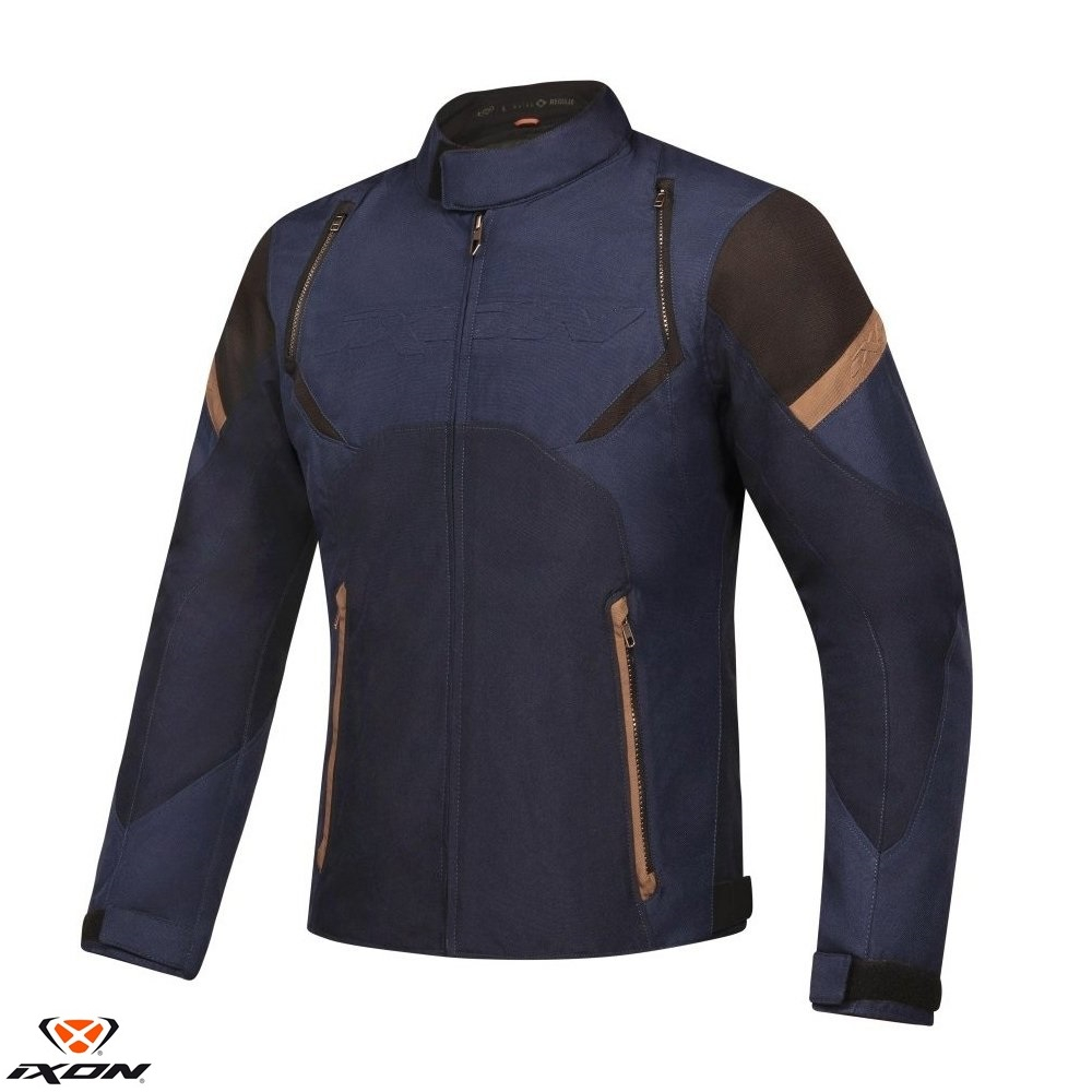 Geaca (jacheta) motociclete barbati Urban Heritage Ixon mid-season model Striker Retro WP MS XXL, Negru / Albastru