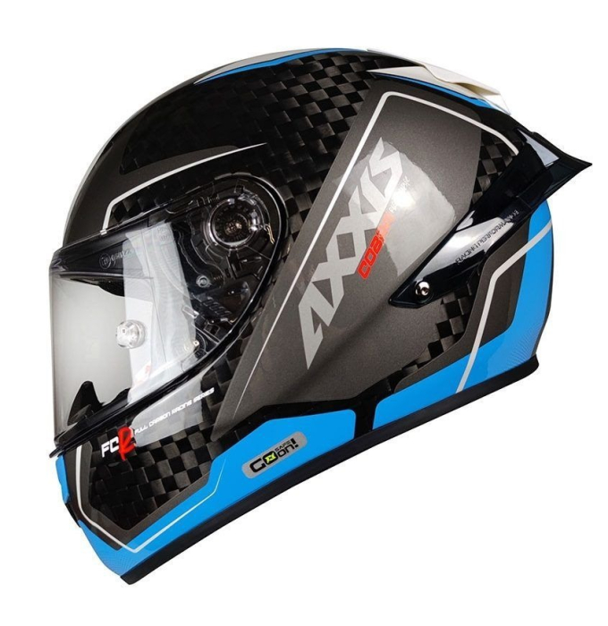 Casca integrala Axxis Cobra Rage A0 alb/albastru lucios carbon [3]
