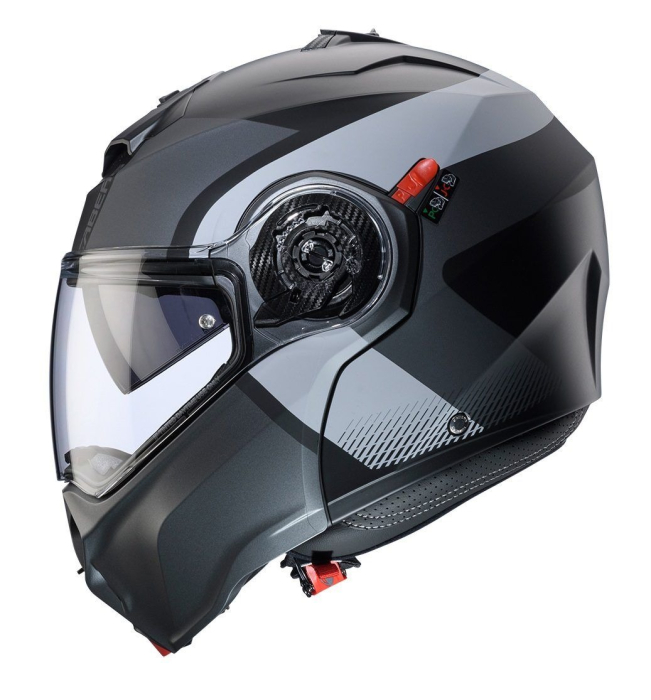 Casca modulabila Caberg Duke Evo SV Indy P7 negru/gun metal (titanium)/gri mat [2]