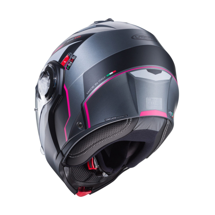 Casca modulabila Caberg Duke Evo SV Move M1 gun metal (titanium)/negru/fuchsia (roz) mat [4]