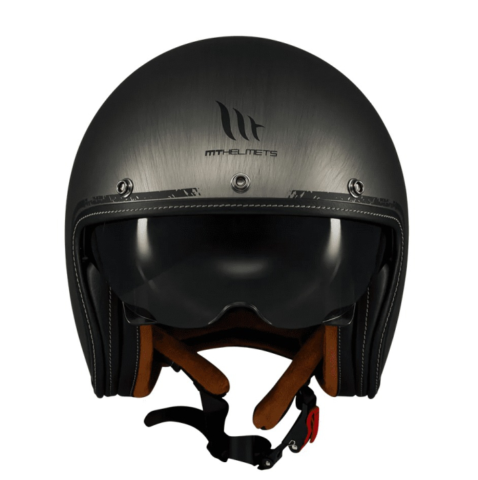 Casca open face MT Le Mans 2 S SV Scratched Chrome A2 gri mat [3]