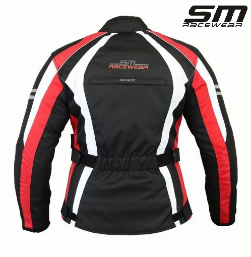 Geacă moto textilă damă SM Racewear Ana Lady – impermeabilă, ventilată, protecții CE, Roșu/Alb sau Gri/Alb [2]