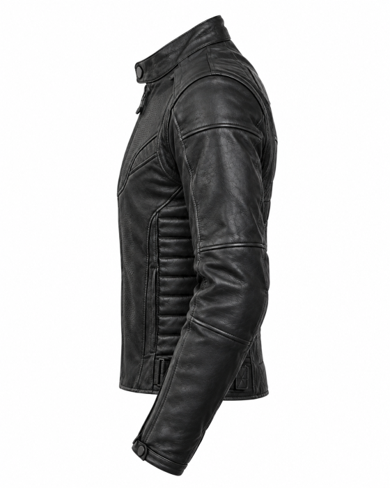 Geacă moto piele SM Racewear Hiflow – protecții CE, ventilație perforată [4]