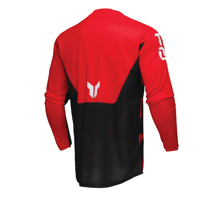Tricou motocross Thor Launchmode Forge negru/alb/roșu [4]