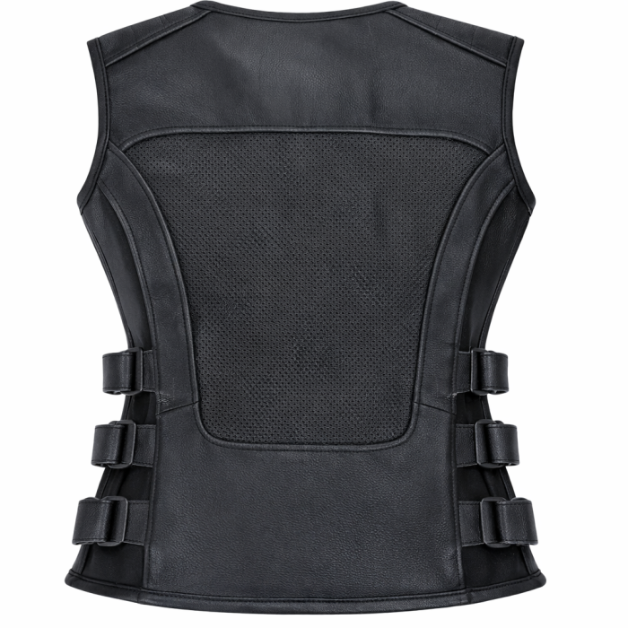 Vestă moto SM Racewear Venti, Dama – piele perforată, reglaje Velcro [2]