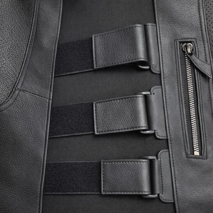 Vestă moto SM Racewear Venti, Dama – piele perforată, reglaje Velcro [3]