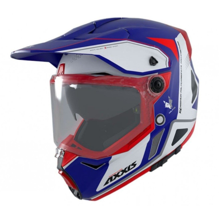 CASTI - Casca adventure Axxis Wolf DS Roadrunner C7 albastru lucios