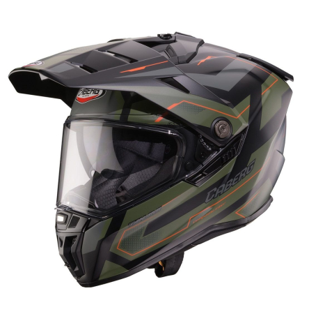 Casca adventure Caberg Tanami SV Ranger N6 negru/verde military/portocaliu mat