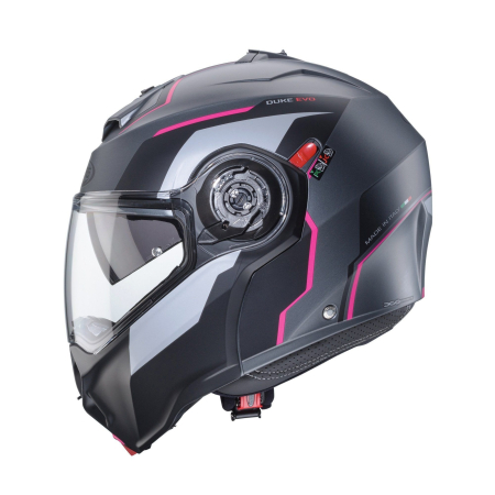 Casca modulabila Caberg Duke Evo SV Move M1 gun metal (titanium)/negru/fuchsia (roz) mat [2]