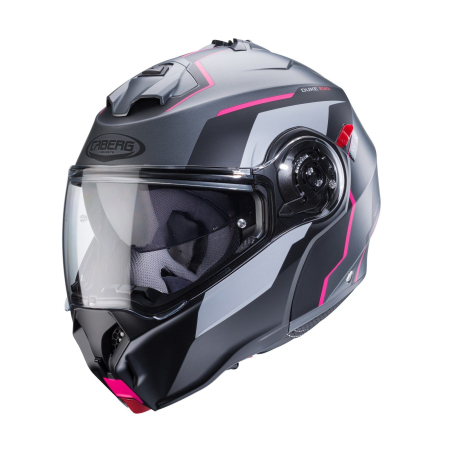 Casca modulabila Caberg Duke Evo SV Move M1 gun metal (titanium)/negru/fuchsia (roz) mat