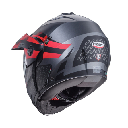 Casca modulabila adventure Caberg Tourmax X SV Sarabe L2 gun metal (titanium)/negru/roșu mat [3]