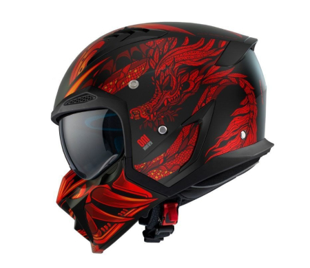 Open Face - Casca Axxis Hunter SV Oni B5 roșu mat