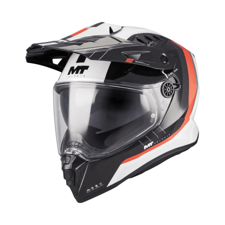 CASTI - Casca adventure MT Track SV Nomad A15 negru/alb/roșu lucios