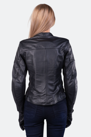 Geacă moto piele Course Bee MC Femei – Nivel AA, Protecții CE, Negru [1]