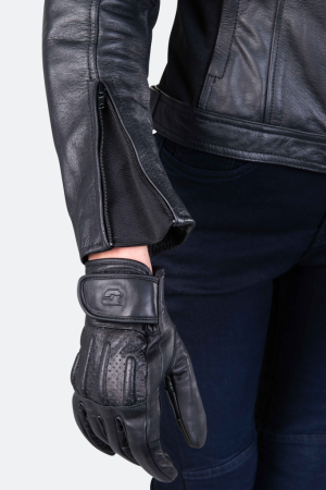 Geacă moto piele Course Bee MC Femei – Nivel AA, Protecții CE, Negru [3]