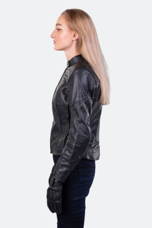 Geacă moto piele Course Bee MC Femei – Nivel AA, Protecții CE, Negru [2]