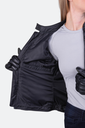 Geacă moto piele Course Bee MC Femei – Nivel AA, Protecții CE, Negru [5]