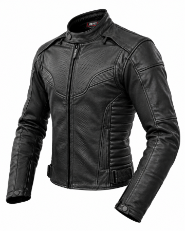 Geci Piele - Geacă moto piele SM Racewear Hiflow – protecții CE, ventilație perforată