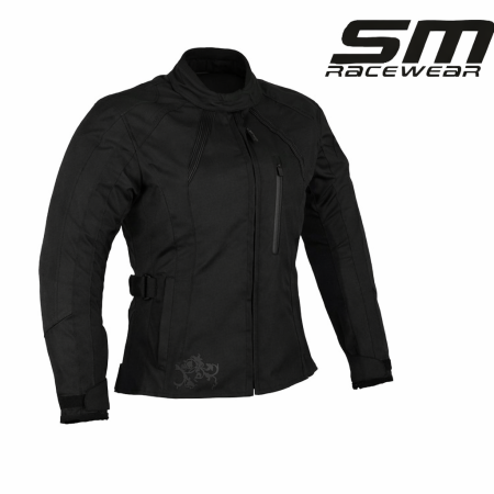 Geci Textil - Geacă moto textilă damă SM Racewear Ana Lady – impermeabilă, ventilată, protecții CE, Roșu/Alb sau Gri/Alb
