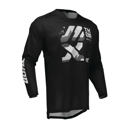 CAMASI - Tricou motocross Thor Launchmode Forge negru/alb/gri