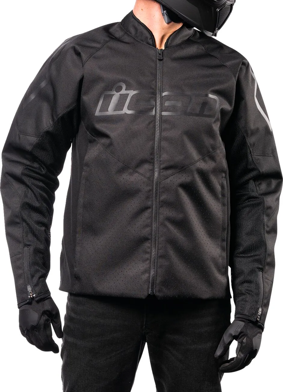 Geaca moto textila Icon Hooligan Ultrabolt Negru - Barbati - Vara - Ventilata integral - Protectii CE , D3O pentru Coate, Umeri si Coloana [2]